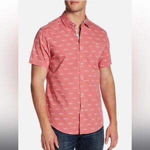 Report Collection Coral Shark Print Button-Down Shirt